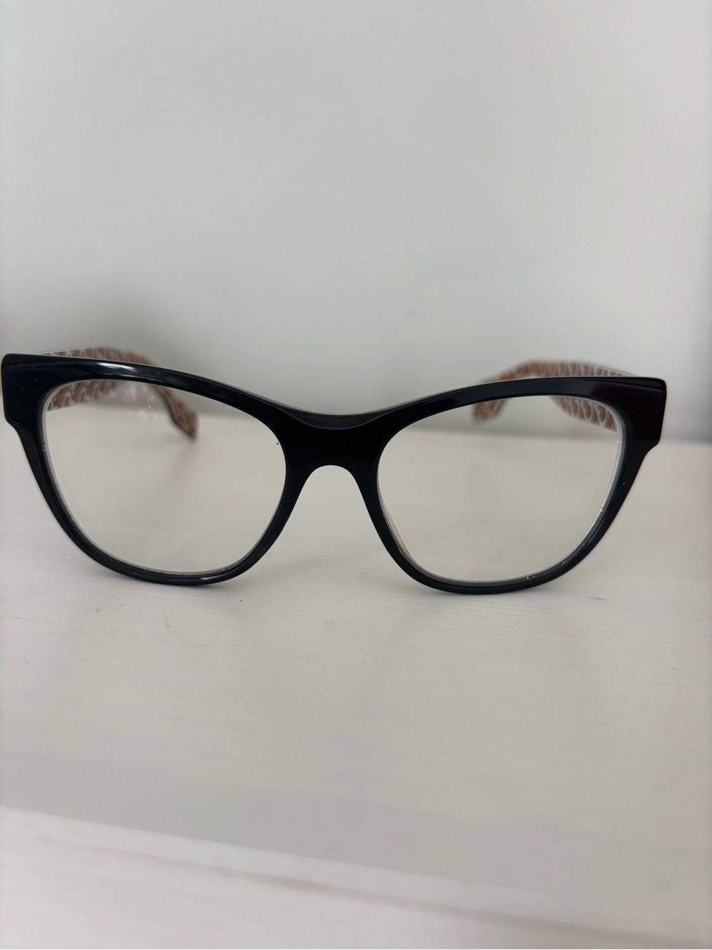 Burberry Black Cat-Eye Women's Glasses with Signature Temple Detail